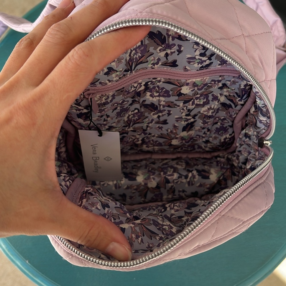 Vera Bradley Performance Twill Mini Backpack in Hydrangea Pink - Picture 3 of 3